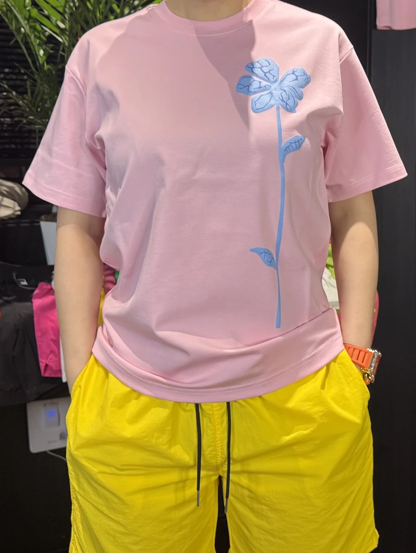 【玫瑰花】时尚光感莱赛尔天丝短袖宽松T恤舒适百搭半袖潮流6005