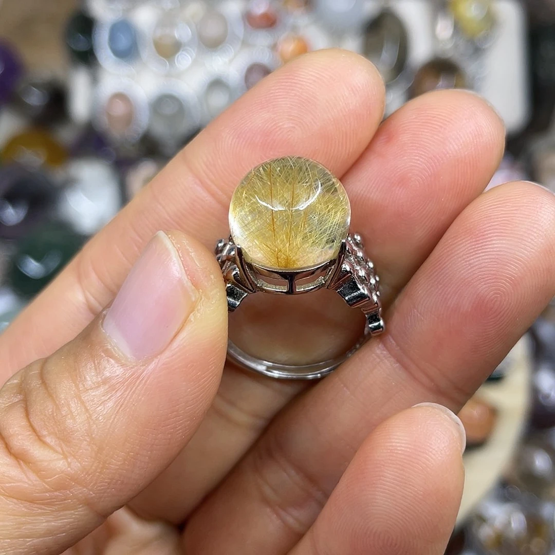 【闪购商品】银S925镶嵌珠宝半成品水晶戒指
