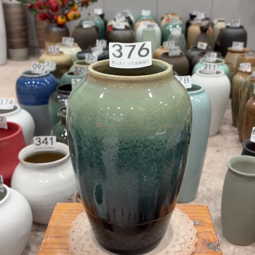 摆件瑕疵376 景德镇高温陶瓷花瓶高27口9.5