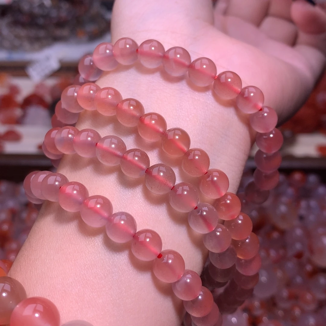 南红玛瑙未镶嵌珠宝半成品冰紫多圈