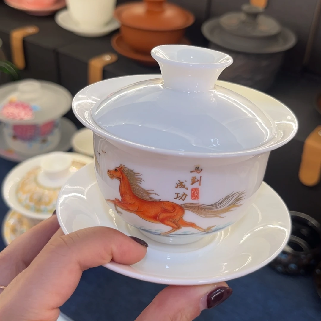 陶景德陶瓷盖碗茶具