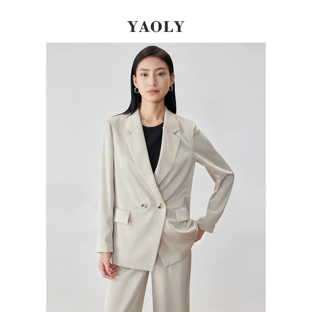 姚领2025春装西装外套女通勤长袖西装领840K10703