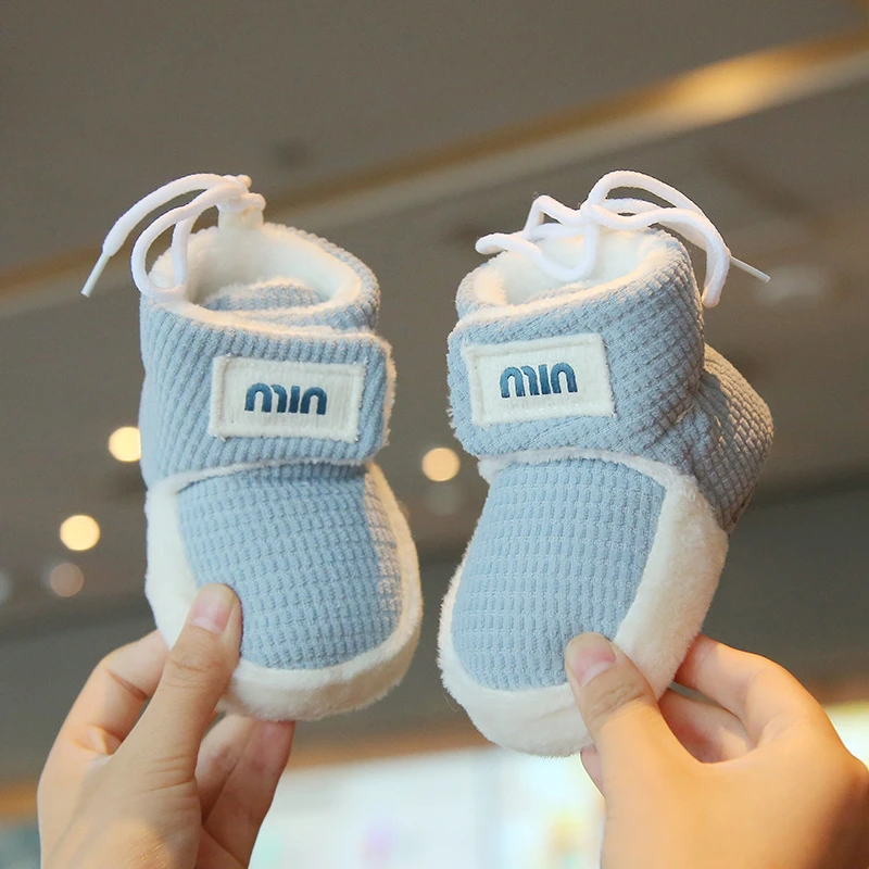 婴儿软底棉鞋秋冬加厚雪地靴不掉保暖护脚0至1岁学步鞋男女小宝宝