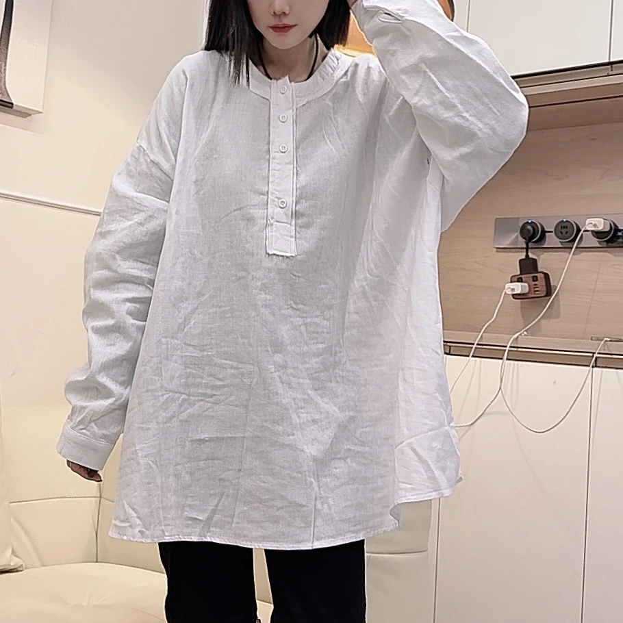 新款时尚潮流套头水洗棉衬衣8008