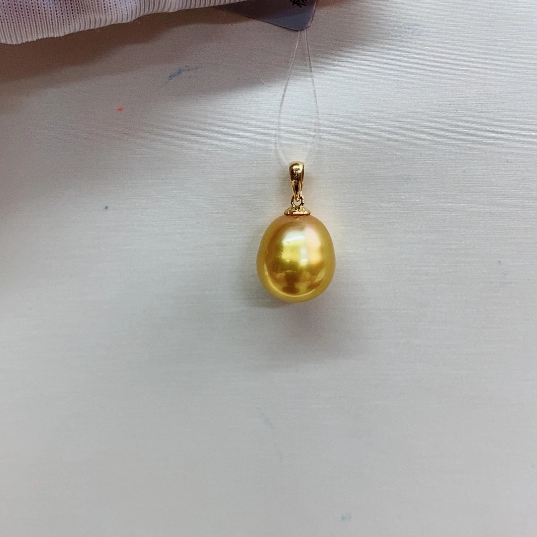 吊坠(不含链)18K金镶嵌海水珍珠11-12