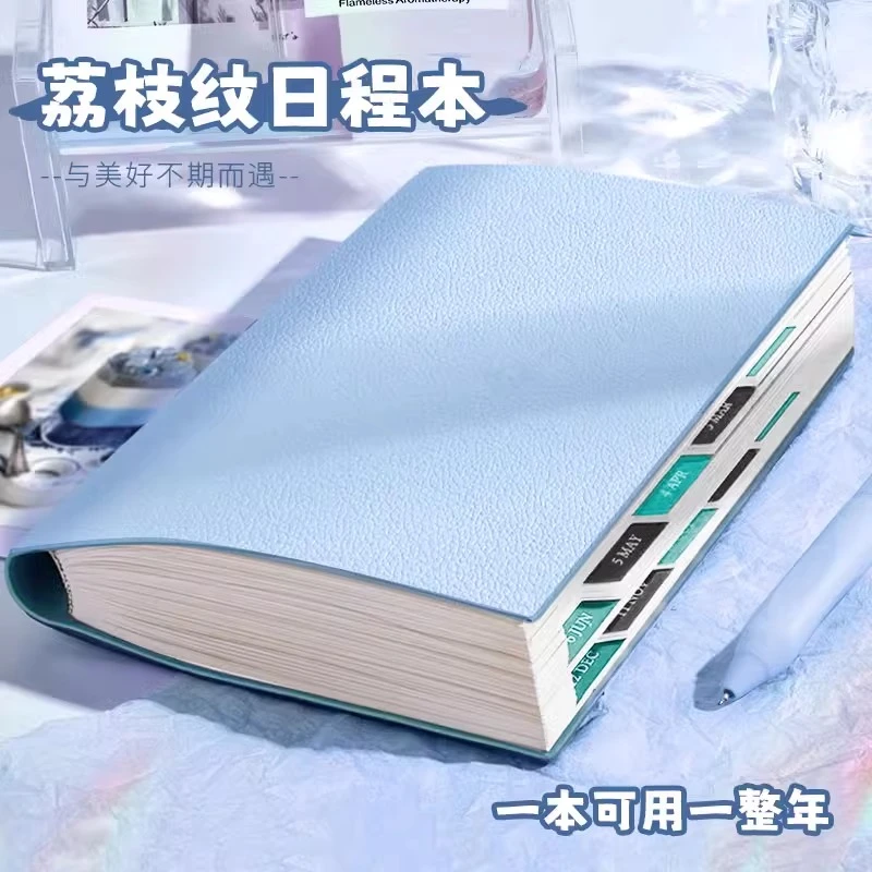 荔枝纹柔皮2025年日程本计划表时间管理B5手册每日计划本打卡本