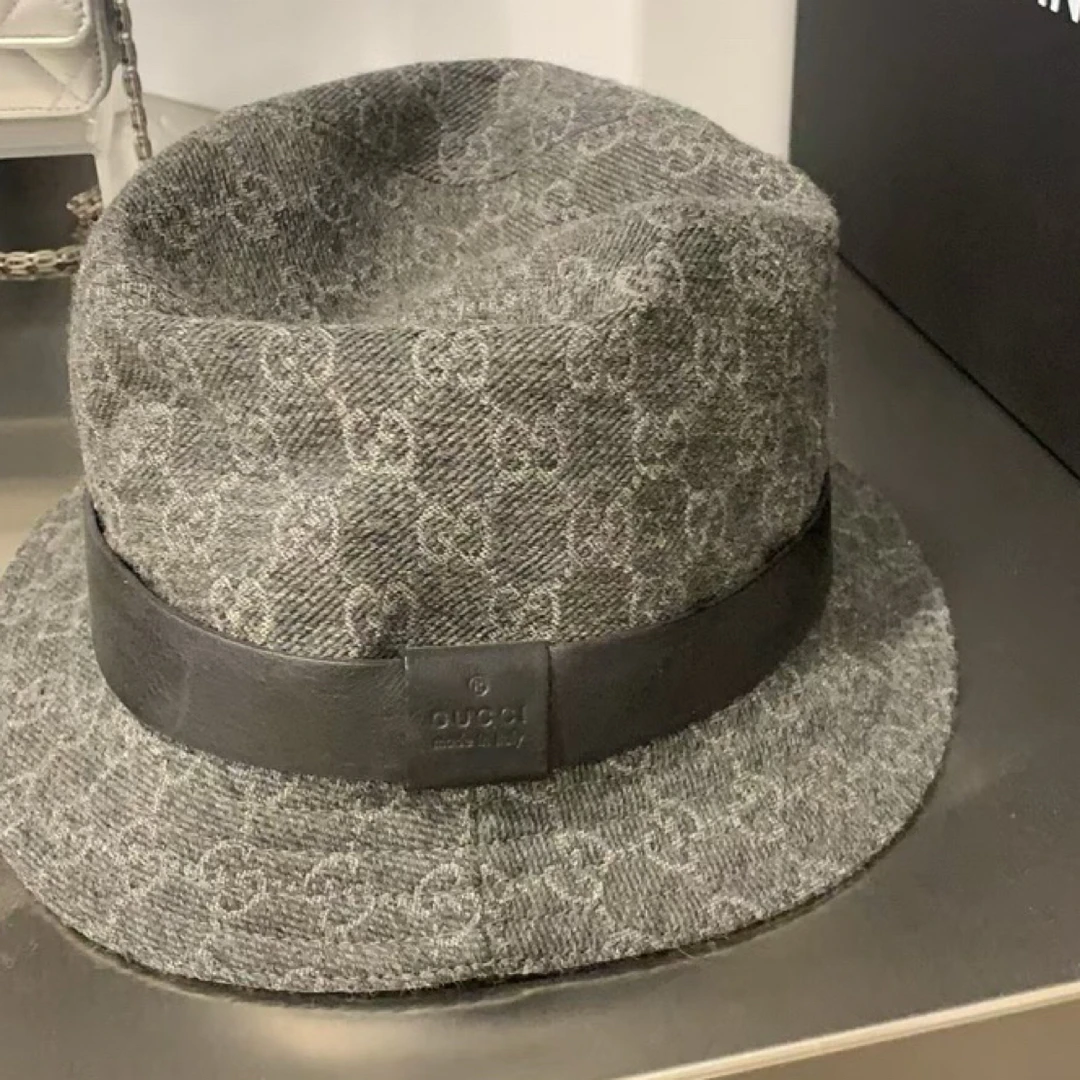 99新 GUCCI/古驰 Gucci/古驰老花满印渔夫帽/L码/98新/公价6100