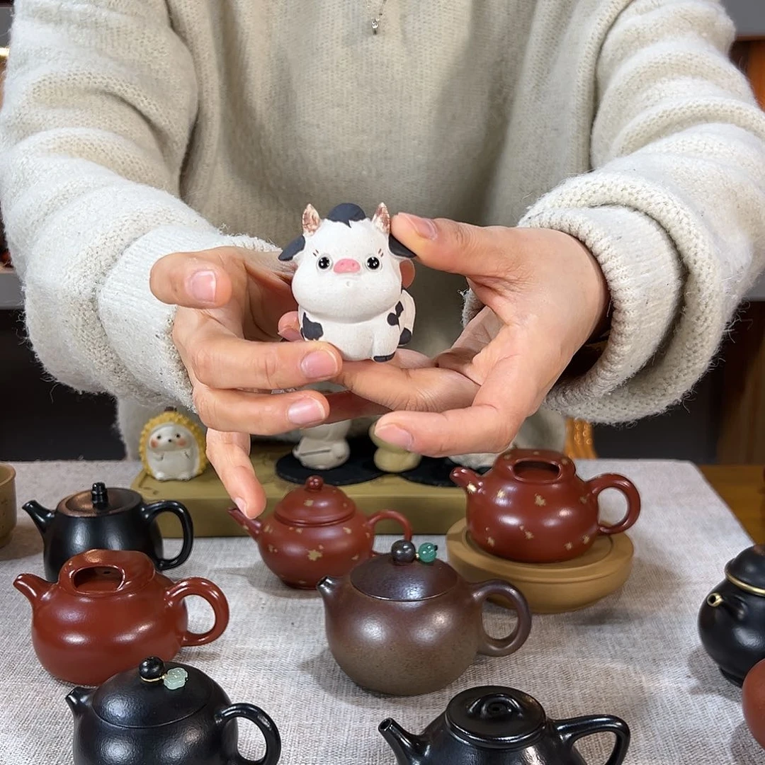 紫砂茶壶奶牛 茶宠