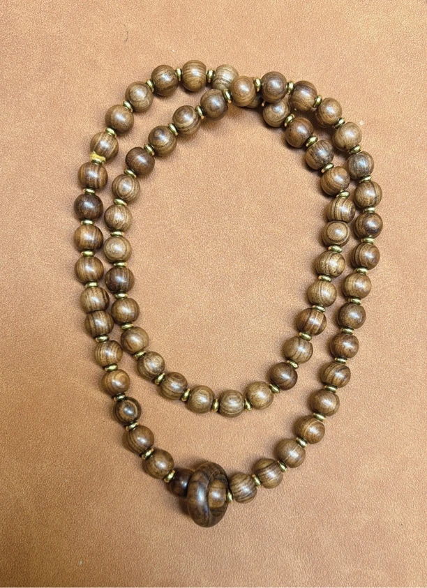 【博凡】黄花梨水波纹1.0X64颗香味好时尚配饰手工珠串DIY编织