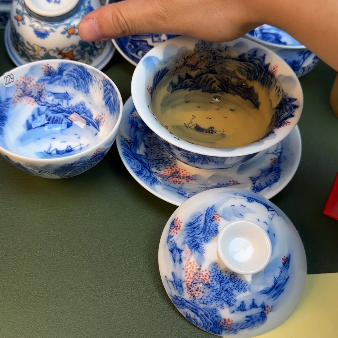 彦祖纯手工手绘茶具