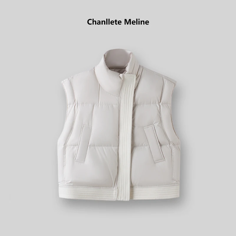 【ChanlleteMeline】冬季时尚百搭宽松无袖羽绒服马甲外套CM-8855