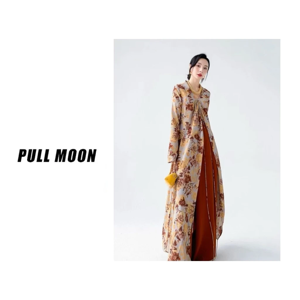 133095/136新款提花连衣裙长袖气质宽松印花 LYQ/1227