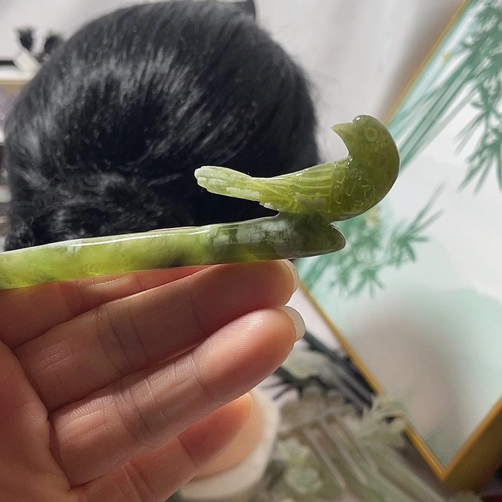 蛇纹石玉合金发饰