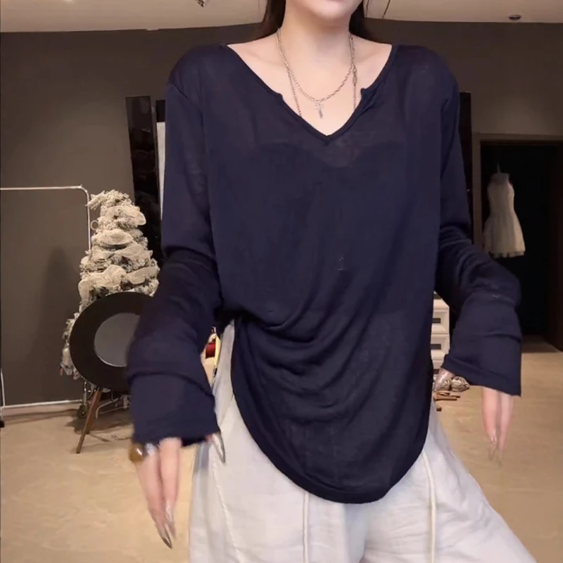 黑色高级感木耳边V领无袖衬衫女2025夏季外穿气质纯欲微透上衣潮