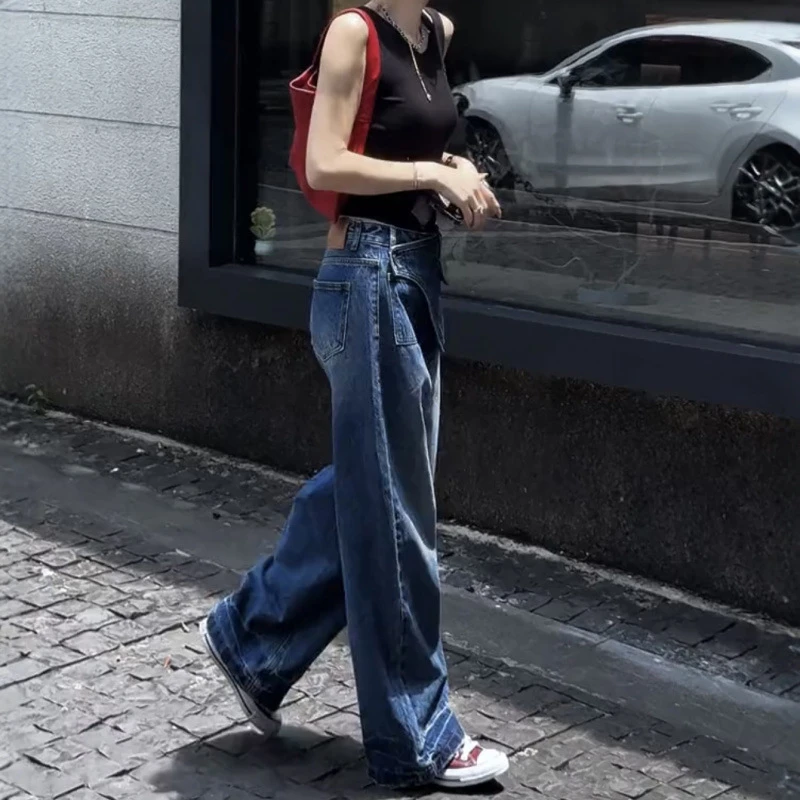 大码阔腿小个子女早秋2025新款高腰胖mm显瘦宽mm大码卡其色牛仔裤