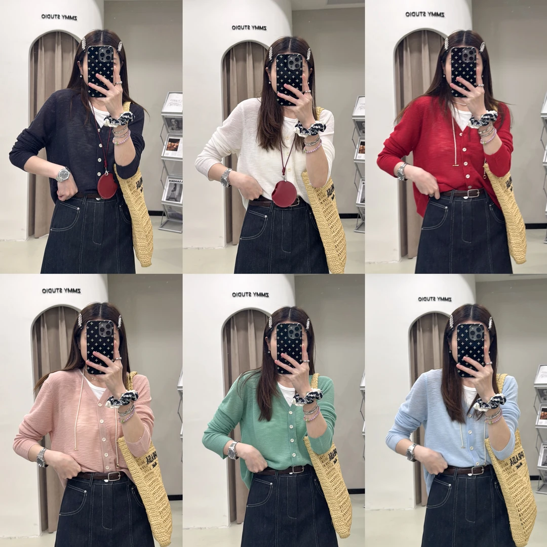 【ZMMY严选私服】新款韩系气质飘带挂脖纯色针织开衫K5040708