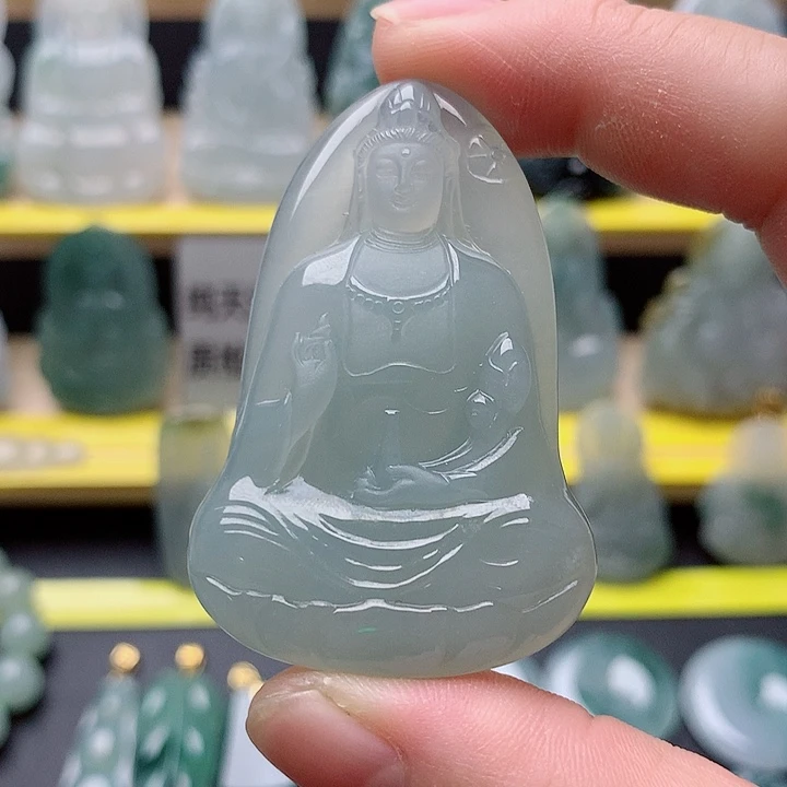 吊坠(不含链)未镶嵌翡翠素衣观音