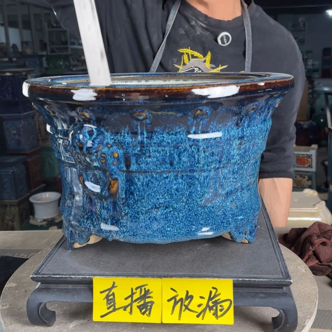 石湾花盆内口29，内深17