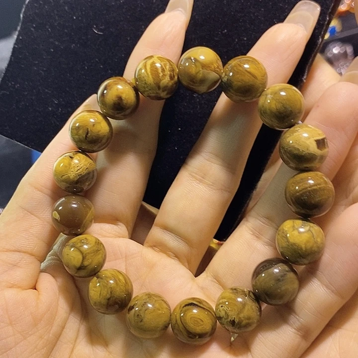 琥珀未镶嵌珠宝奇石根珀手串12