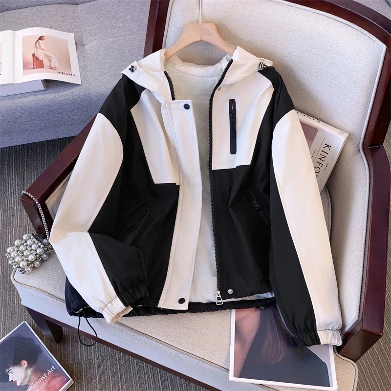 581新款秋冬季宽松款拼色冲锋衣