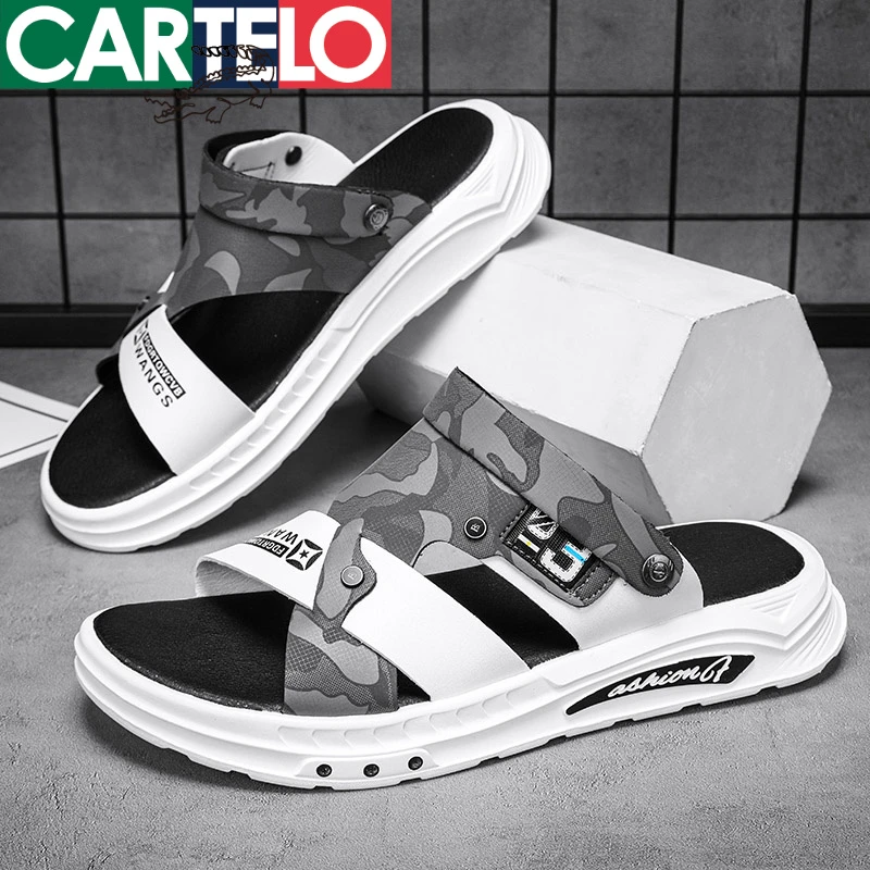 卡帝乐鳄鱼一字拖鞋男2025夏季新款踩屎感软底凉拖户外穿沙滩鞋