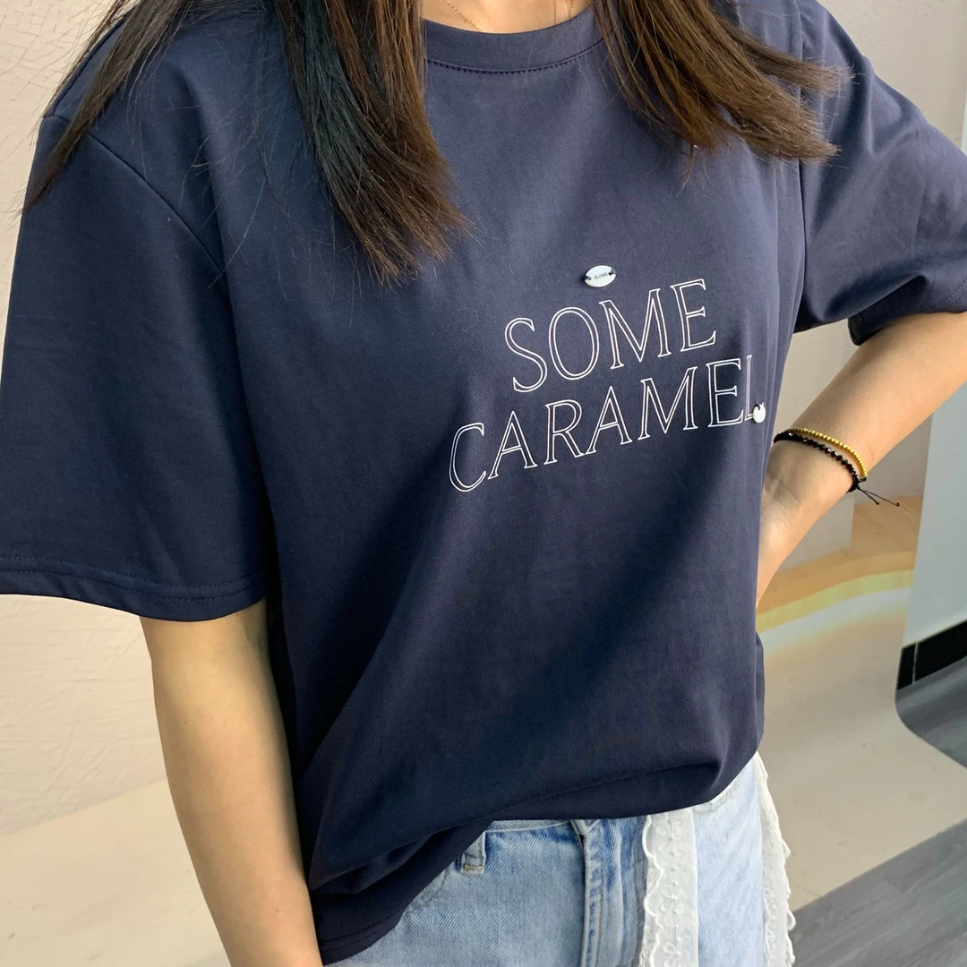 圆领休闲风字母T恤英文短袖t恤韩版宽松打底夏季时尚纯棉