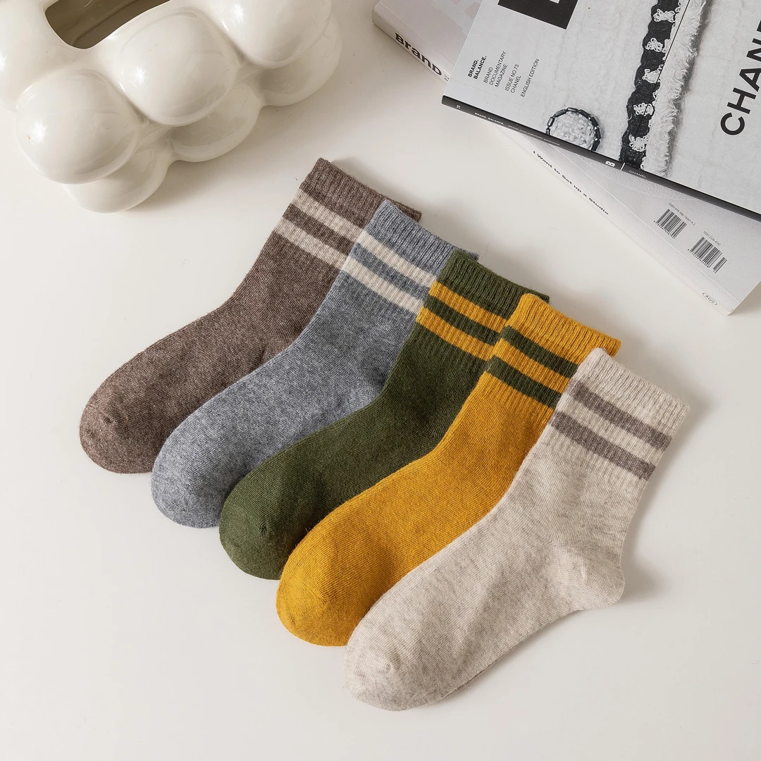 【运动横条袜】亮色年轻保暖杀菌百搭秋冬季袜子ins复古男女袜