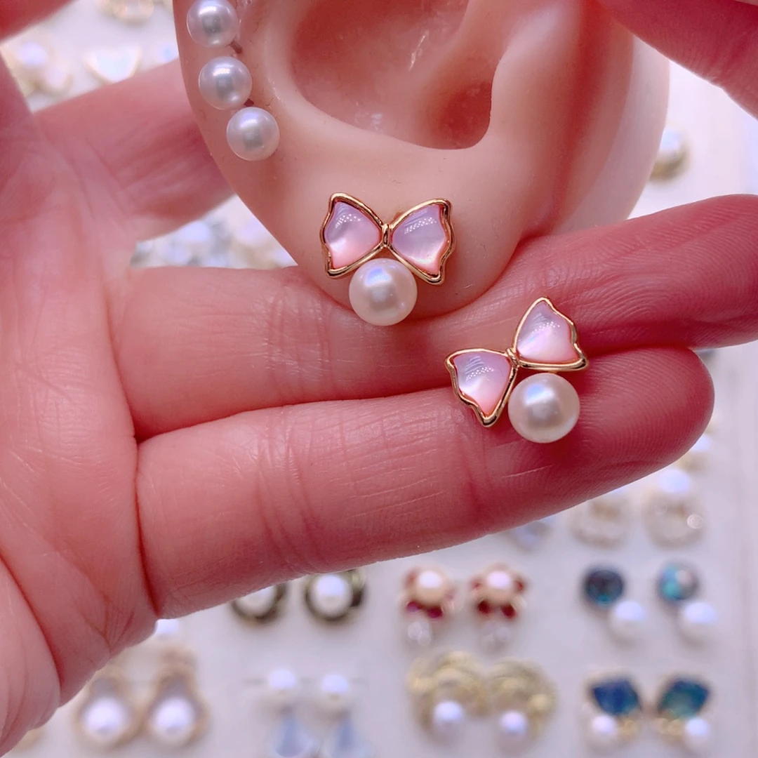 淡水珍珠耳饰合金