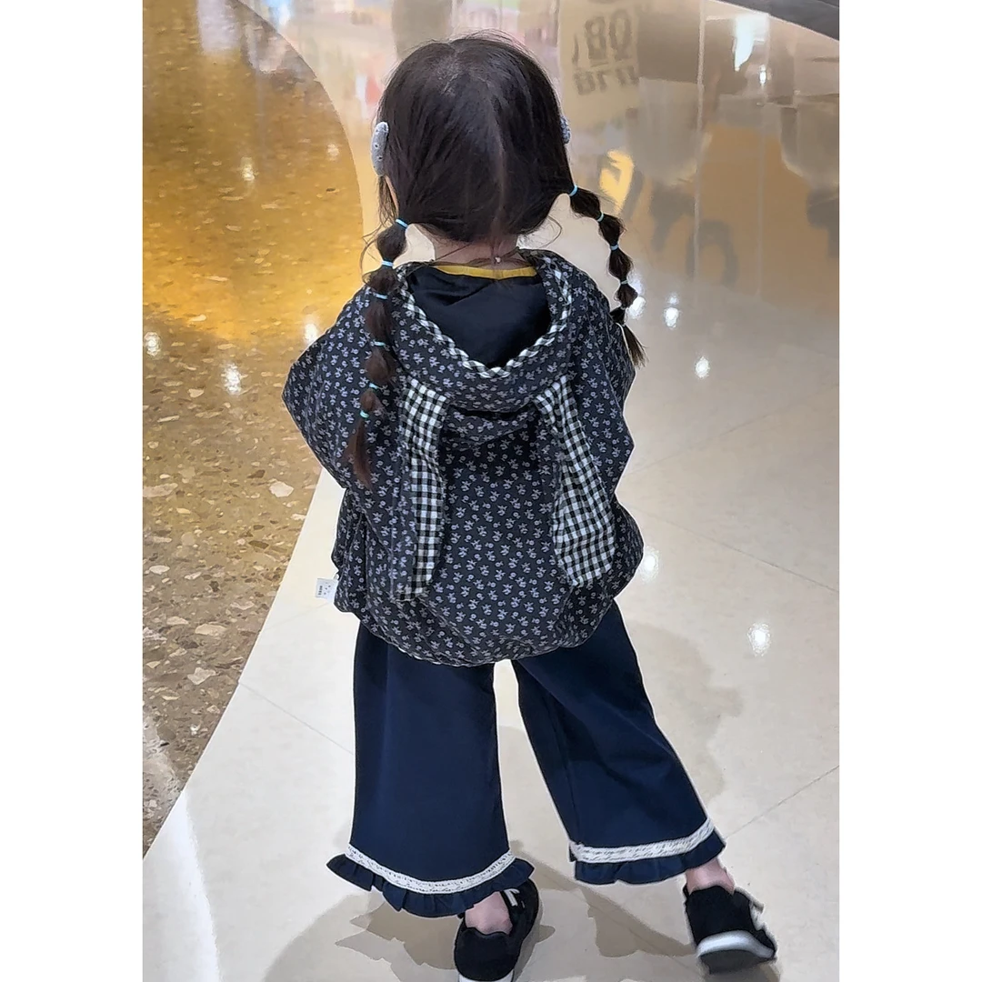 女童宝宝外套秋季韩童装婴幼儿舒适兔耳朵外套开衫+牛仔裤套装