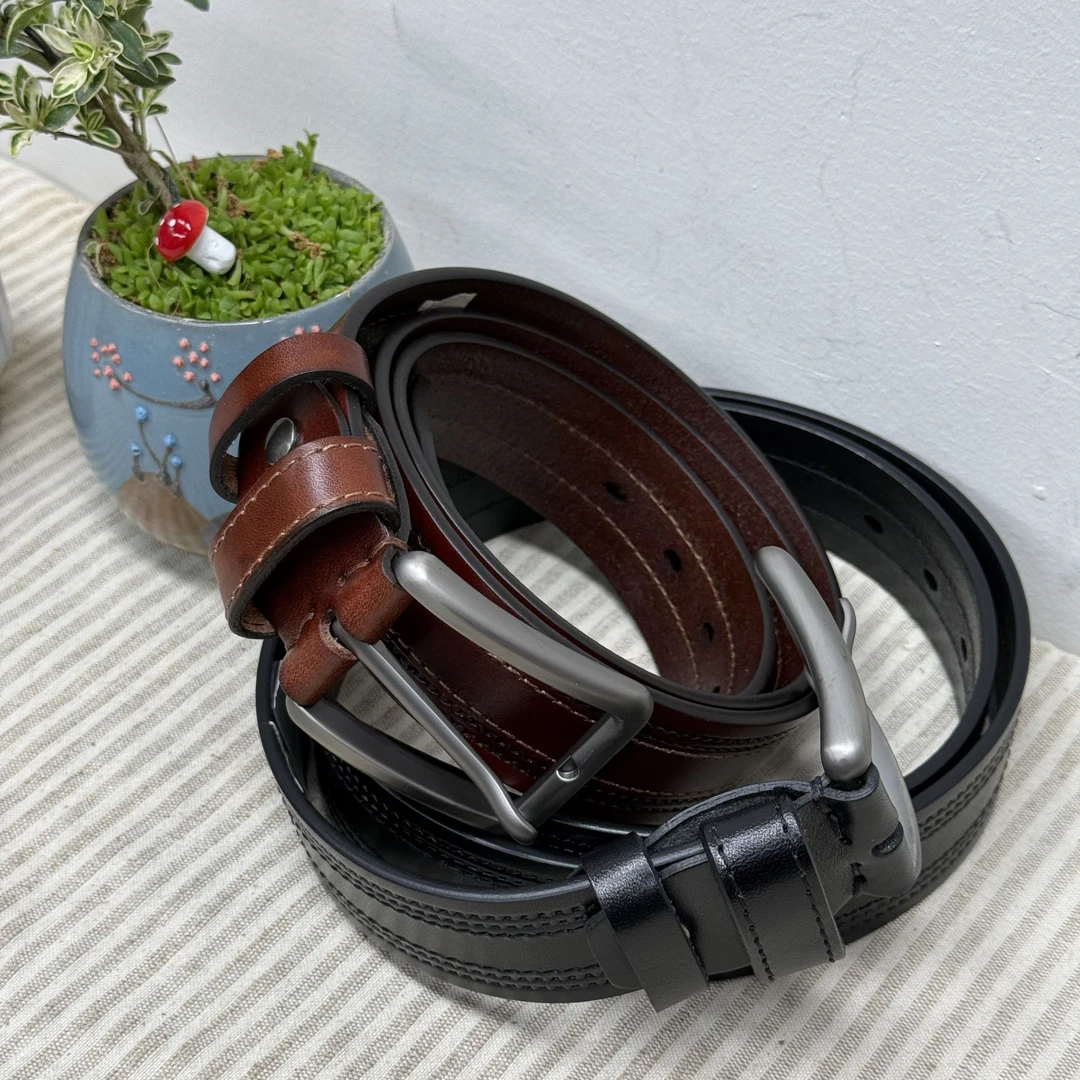 【溯源者】头层牛皮腰带大气简约时尚休闲百搭经典复古235