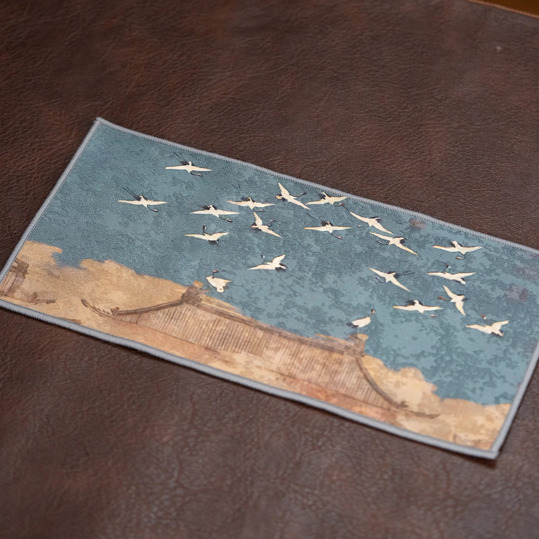 【利贞丨瑞鹤图茶巾】布艺织锦茶巾吸水 长30cm*15cm福利DC