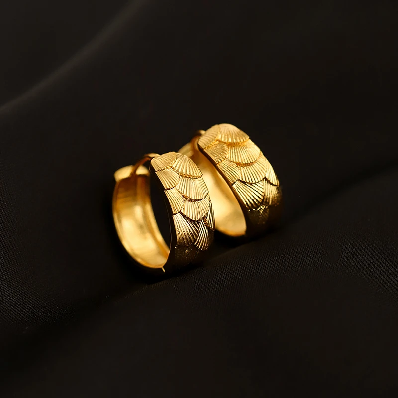 合金耳饰 925银针锦鲤鱼鳞耳环设计感女2025蛇年本命年耳钉过新年