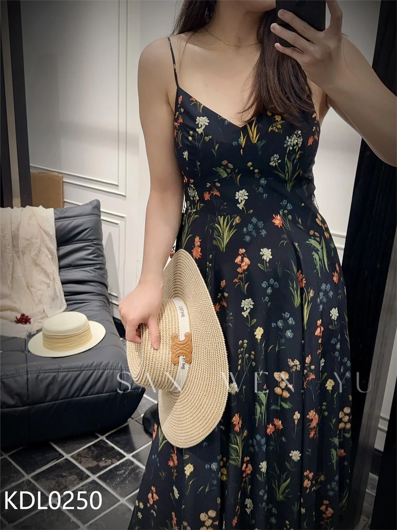 五彩花园吊带连衣裙-kdl0250