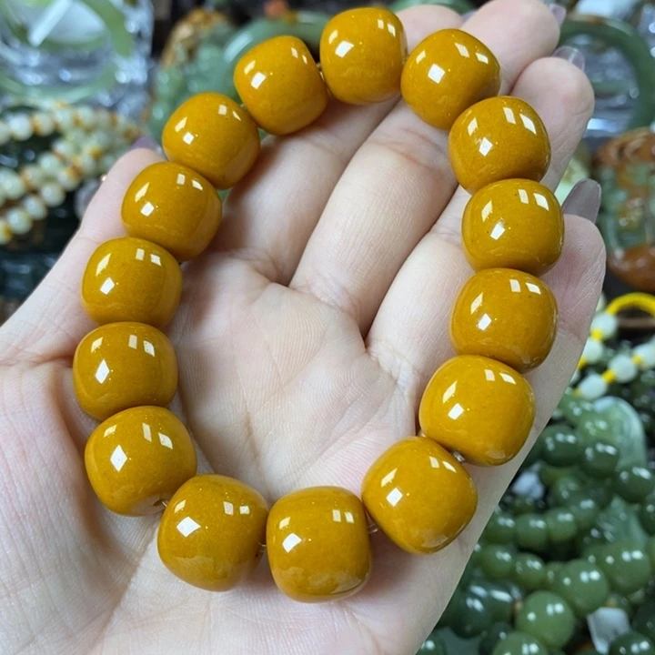 透闪石质玉手串卡16未镶嵌