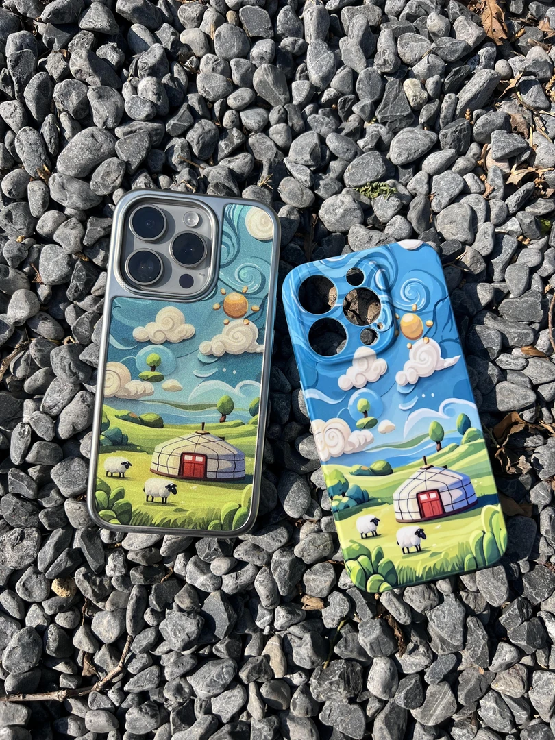 「适用于苹果/华为/小米/OPPO」蒙元素民族风菲林壳镜头全包个性