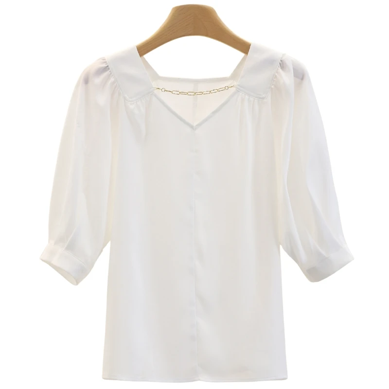 F375-伍莎服饰云仓百搭时尚新款蕾丝衫夏季#MBT46S032