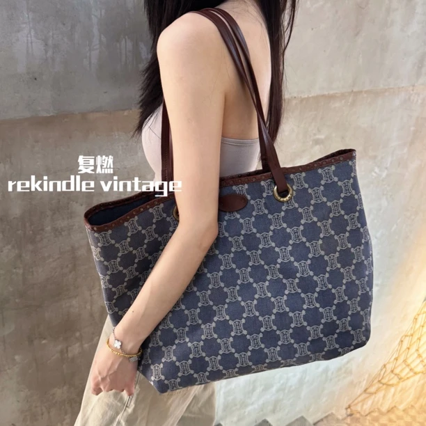 95新 Celine/思琳 复燃精选/凯旋门丹宁托特单肩包