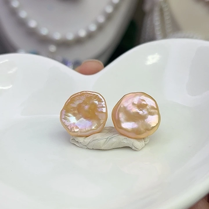 银S925镶嵌耳饰淡水珍珠