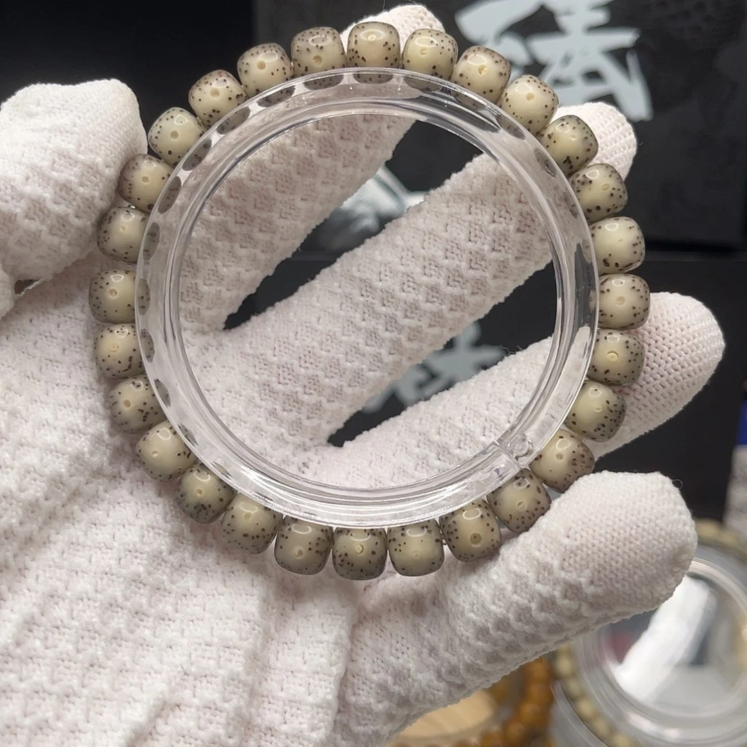 手串星月菩提石玉糯冰8×7月留白同枝正月