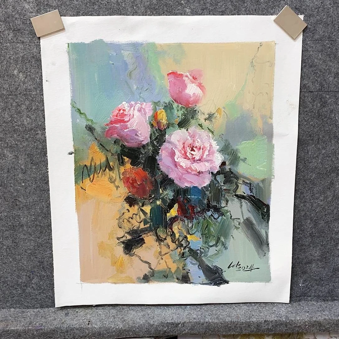 油画花卉油画作品