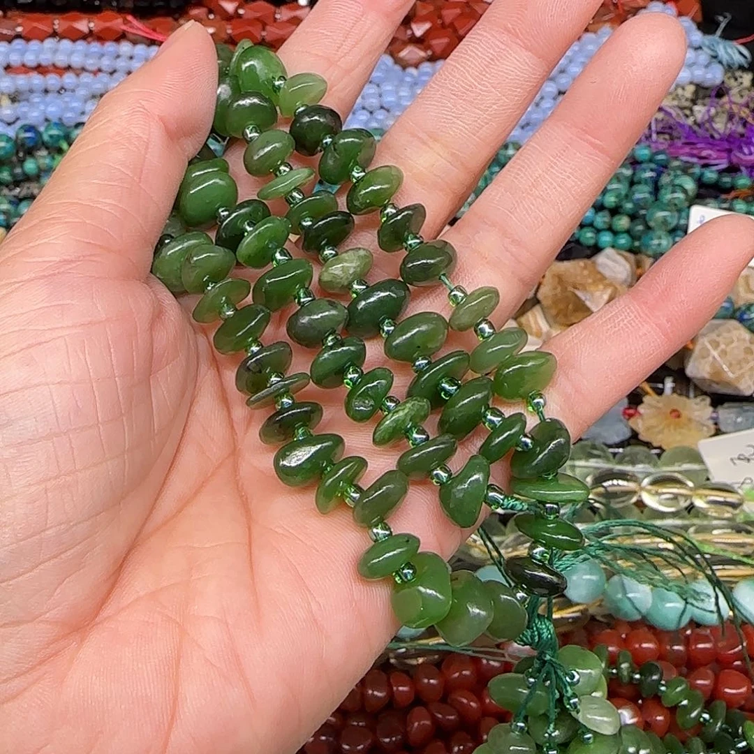 玛瑙/玉髓合金珠宝半成品碧玉8-10mm一条