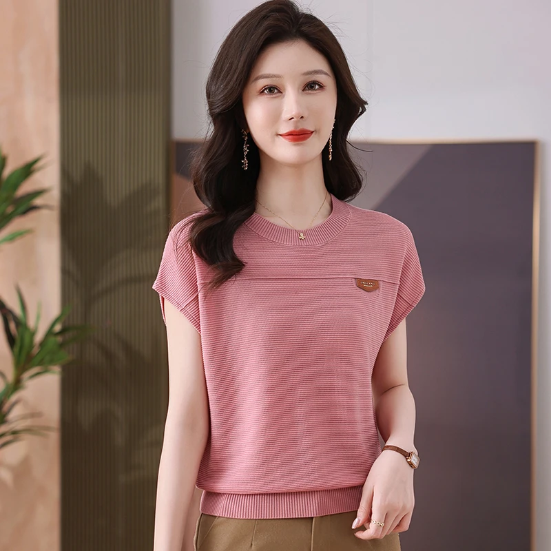 夏季清凉100%天丝莱赛尔透气气质宽松短袖T恤衫薄款