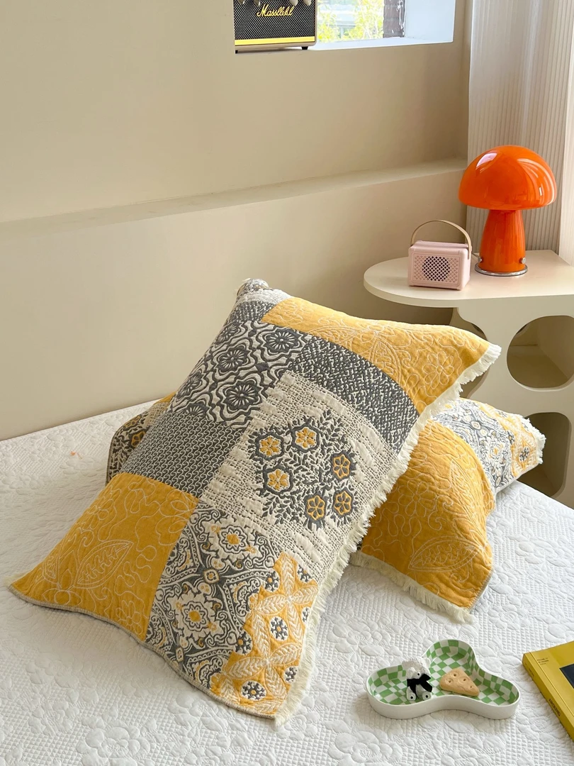 【威廉枕巾】52*74一对装纯棉纱布加厚柔软透气吸汗棉枕情侣