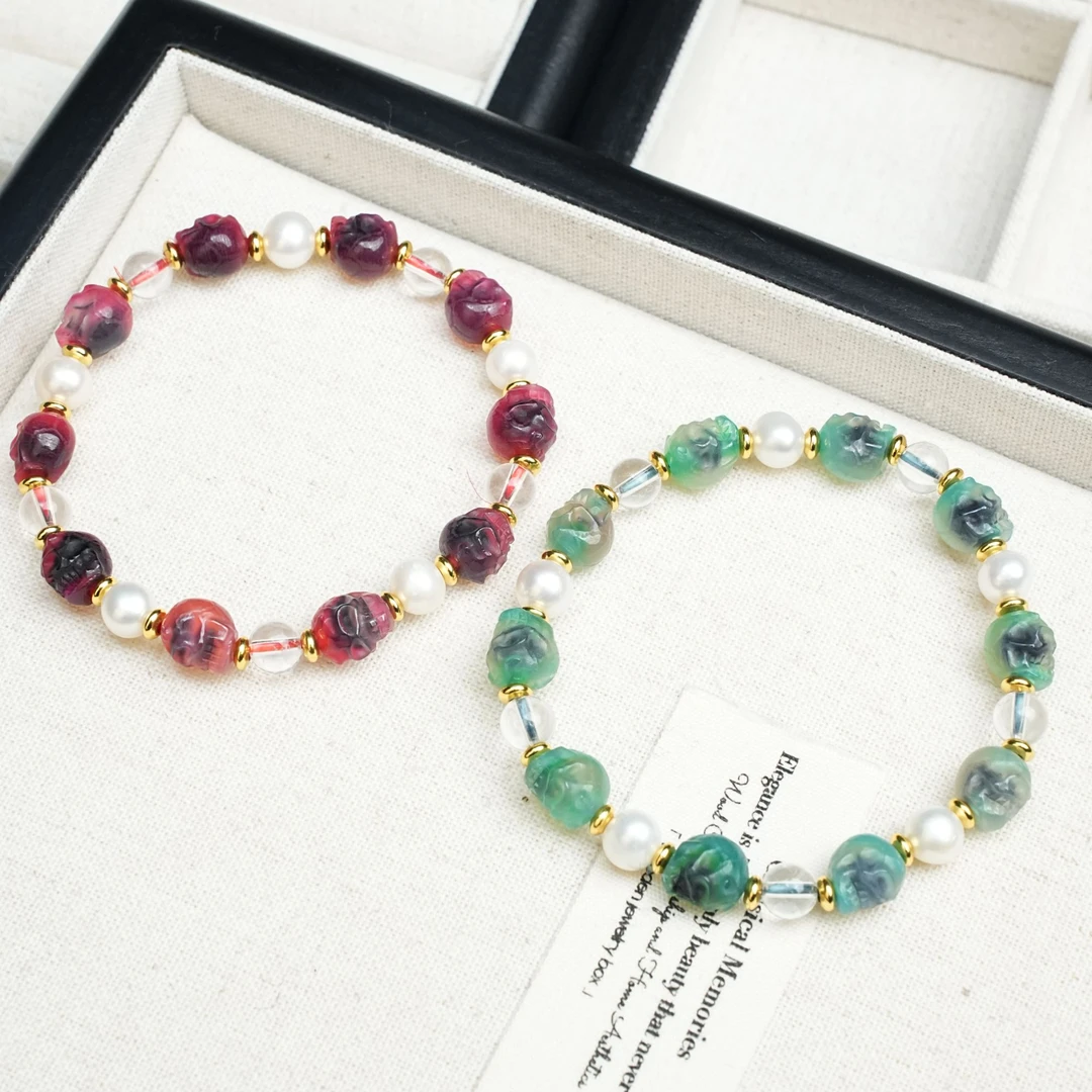 【观澜珠宝】玛瑙手串 复古民族风藏式潮流手串 多样发其一 2369