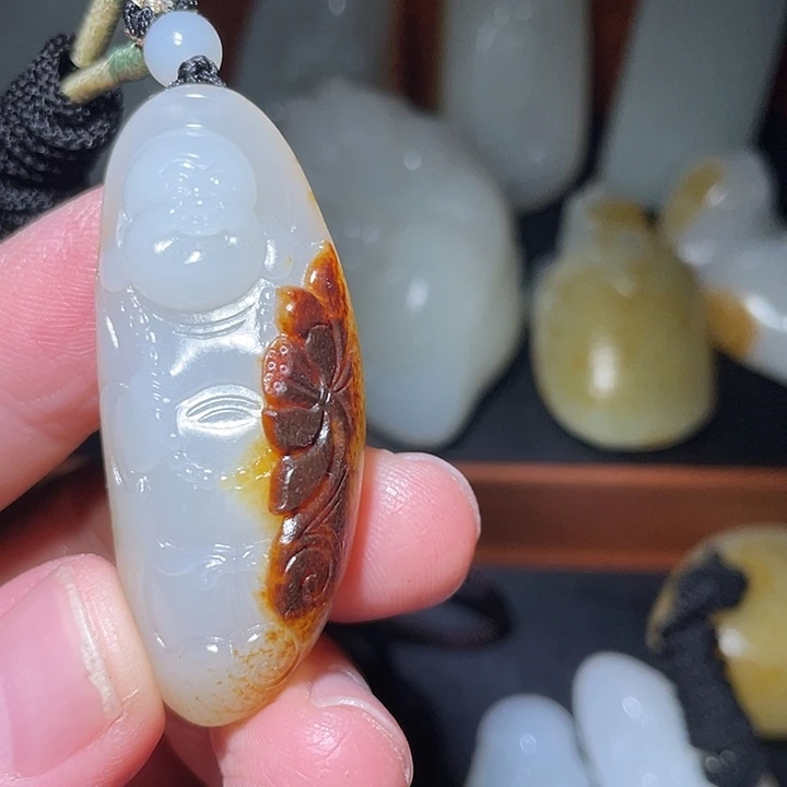 胖***福和田玉（白玉）未镶嵌车挂