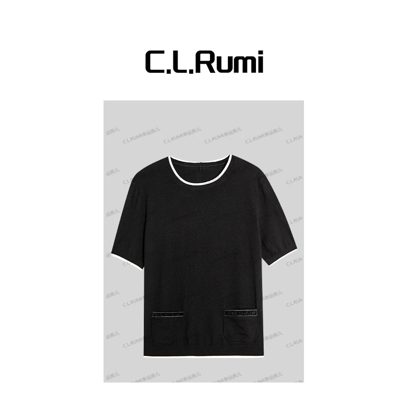 【Rumi小店】“可可里”25夏轻奢宽松显瘦气质百搭短袖T恤上衣6899sy