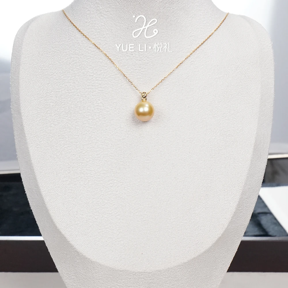 【悦礼】海水金珠小香风13-14mm吊坠 18K金