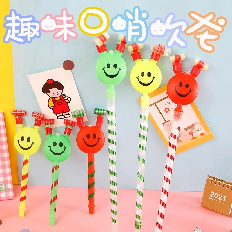 大号笑脸吹龙喇叭口哨吹卷玩具小丑派对生日聚会创意整蛊趣味玩具