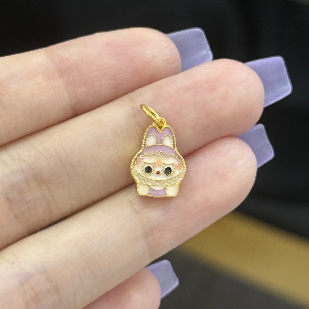 00福利-烧蓝拉布布吊坠 足金999 总重出 双面款