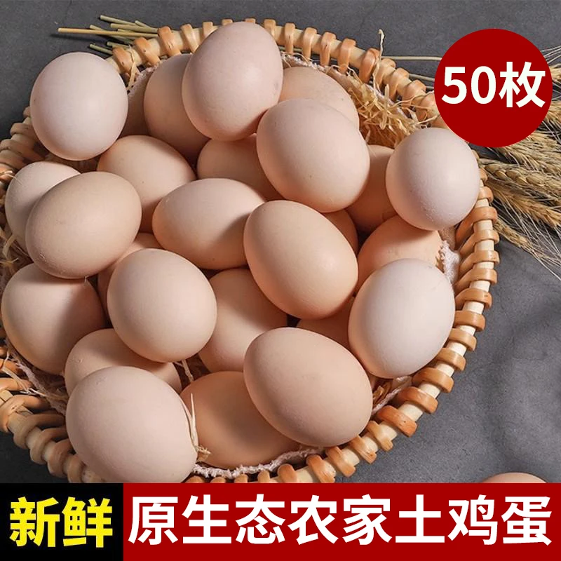 农家农村散儿童无抗营养中央蛋柴鹅蛋虫草蛋50枚散养鸡蛋土鸡蛋